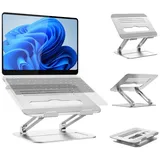 BRAIDOL Laptoptisch Laptoptisch, Laptop Ständer,Höhenverstellba Belüfteter Laptophalter (Notebook Stand Kompatibel für Laptop (11-17.3 Zoll), 1er Set, aus Aluminiumlegierungsmaterial), robust und langlebig,Verstellbare Höhe, faltbarer, leicht zu tragen silberfarben