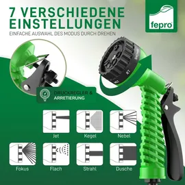 Fepro Flexibler Gartenschlauch 15 m Grün