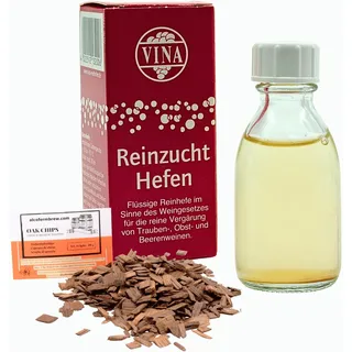 Portwein Weinhefe 28ml für 100L - Vina Wein Hefe, Hefe für Wein, Wein Flüssighefe, Gärhefe, Eichenholz Chips