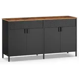 Songmics Aufbewahrungsschrank 40 x 141 x 76 cm tintenschwarz-vintagebraun