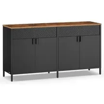 Songmics Aufbewahrungsschrank 40 x 141 x 76 cm tintenschwarz-vintagebraun