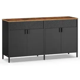 Songmics Aufbewahrungsschrank 40 x 141 x 76 cm tintenschwarz-vintagebraun