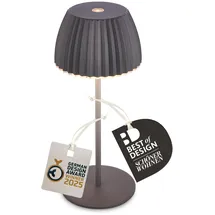 Briloner Riffle Mini LED Tischlampe Akku Tischleuchte Dimmbar kabellos IP44 Anthrazit