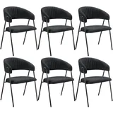 Tectake tectake® Armlehnstuhl, Webstoff, gepolstert, schlanke Stahlbeine, 60 x 58 x 85 cm