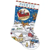Design Works Crafts Kreuzstich Stickpackung Weihnachtsstrumpf Lieferung, Zählmuster