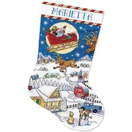 Design Works Crafts Kreuzstich Stickpackung Weihnachtsstrumpf Lieferung, Zählmuster