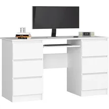 akord furniture factory AKORD A11 in der Farbe Weiß mit 6 Schubladen B135 x H77 x T50 cm