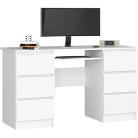 akord furniture factory AKORD A11 in der Farbe Weiß mit 6 Schubladen B135 x H77 x T50 cm