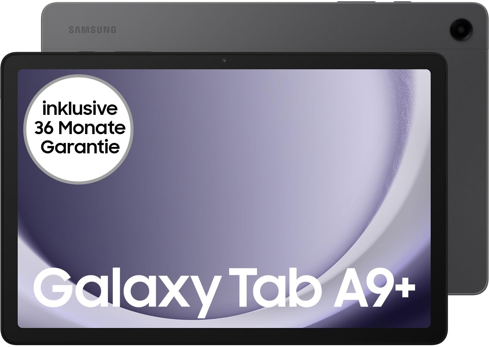 Samsung Galaxy Tab A9+ Wi-Fi Android-Tablet, 64 GB Speicherplatz, Großes Display, 3D-Sound, Simlockfrei ohne Vertrag, Graphite, Inkl. 3 Jahre Herstellergarantie [Exklusiv bei Amazon]