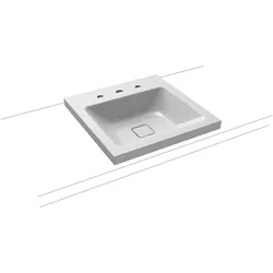 Aufsatzwaschtisch „Cono“ 50 × 50 cm, mittig, ohne Überlauf, mit Hahnlochbohrung in manhattan mit Perl-Effekt