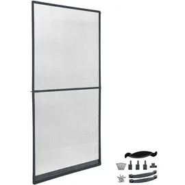 Tectake Fliegengitter mit Aluminiumrahmen 210 x 95 cm Anthrazit