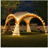 Swing&Harmonie Swing&Harmonie® LED Event Pavillon XXL DomeShelter 450cm Garten inkl. Solarmodul Designer Gartenzelt Camping Partyzelt mit Beleuchtung - orange