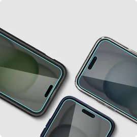 SPIGEN Glas.tR EzFit Privacy-Temperaturglas für iPhone 15/16 Adapter 2 Pack Transparency / 15