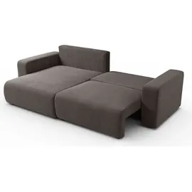 lookway Ecksofa OPERA L-Form mit Schlaffunktion und Bettkasten Braun