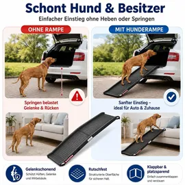 BITUXX Klappbare Hunderampe Einstiegshilfe bis 90 kg Schwarz