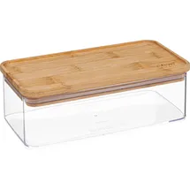5five simply smart - Vorratsdose rechteckig bambusdeckel "eske" 1l - Transparent