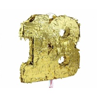 Pinata Zahl 18 gold metallic 18. Geburtstag