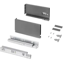 Emuca Schubladen-Kit Stahl 131 mm Anthrazitgrau