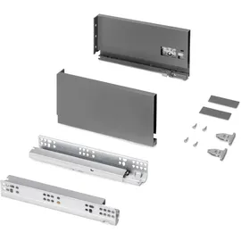Emuca Schubladen-Kit Stahl 131 mm Anthrazitgrau