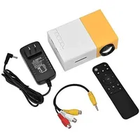 Zerone Heimkino Mini-LED Portabler Projektor (600 lm, mit Multimedia Unterstützung, AV/USB/HDMI/TF-Eingang für Entertainment) gelb|weiß