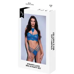 Unterwäsche-Set Baci Lingerie Bra & Panty Blau (S/M)