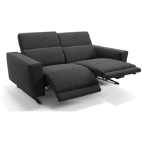 Sofanella 2-Sitzer Sofanella Stoffgarnitur ALESSO 2-Sitzer Couch Relaxsofa in Schwarz schwarz
