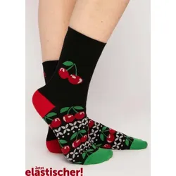 Blutsgeschwister Socken Baumwolle - cherries and swallows