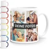 SpecialMe® Tasse personalisiert Fotocollage Fototasse 9 Fotos persönliches Foto-Geschenk Kaffeetasse Bild selbst gestalten weiß standard