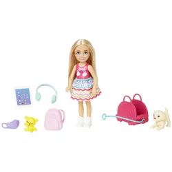 Barbie-Spielzeug, Chelsea-Puppe und Accessoires, Reiseset mit Hündchen