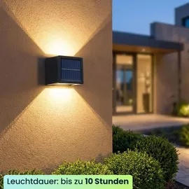 ideoon lights 4er Set LED Solar Wandleuchte Kunststoff 9,0 cm inkl. Akku & Sensor Warmweiss/Kaltweiss