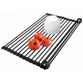 faizee home Granitspüle 100 x 50 mm links Einbauspülbecken schwarz + Handbetätigung
