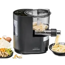 Rommelsbacher Elektrische Nudelmaschine PM 220 – bis zu 800 g frische Pasta, integrierte Waage, gesteuerte Wasserzufuhr, 6 vollautomatische Programme, Edelstahl Pressschnecke, 7 Nudelformen, Lüfter