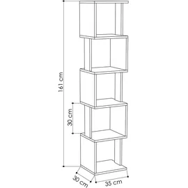 cotecosy Bücherregal 161 x 30 x 35 cm Weiß
