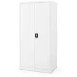 Jan Nowak Aktenschrank Metall Büroschrank abschließbar 90 cm JAN D600 4 Böden Stahl (Stahl 0,6 mm Wandmontage möglich PZH-zertifiziert 4 Farben) Ordnerschrank 50 Ordner Schloss 2 Schlüssel Tiefe 60 cm robust weiß