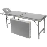 Alu-Kofferliege Robusta ST, inkl. Kopfteil + Armablage, 170/210x56x70-82 cm, Grau