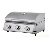 Tarrington House 3-Brenner Tisch-Gasgrill Cathan, Edelstahl, 62 x 47 x 35 cm, Thermometer, silber