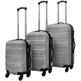 vidaXL 3-tlg. Hartschalenkoffer-Set Silbern 45,5/55/66 cm