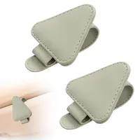 Brillenhalter für Auto 2 Stück Leder Sonnenbrillen Halterung Sonnenbrillenhalter Auto Grau Magnetische Auto Visier Brillenhalter für Alle Arten von Gläsern Geeignet
