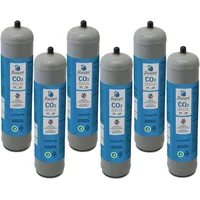 Swan Co2 Einweg Zylinder Flasche 600 gr E290 Kohlesäure Anschluss 11x1 M für Wassersprudler, Kühlaggregate und Trinkwasserspender, 6 Stücke