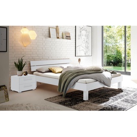 Hasena Prato 90 x 200 cm Fußhöhe 20 cm weiß deckend lackiert