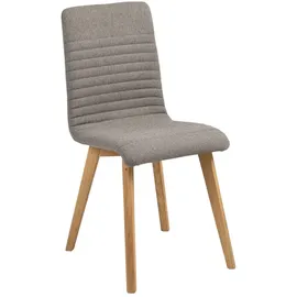 Actona AC Design Furniture Sofi Esszimmerstühle, H: 90 x B: 42 x T: 43 cm, Hellgrau, Stoff/Eiche, 2 Stk.