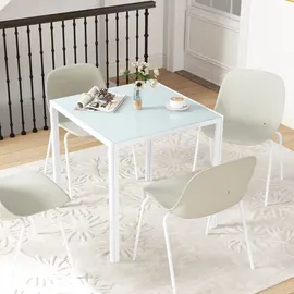 Homcom Esszimmertisch 75 x 75 x 75 cm weiß