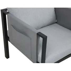 Möbilia Sitzgruppe 1 Couchtisch | 1 x Stahl/Olefin grau/schwarz