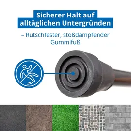 Weinberger Teleskop-Gehstock stabil faltbar höhenverstellbar rutschfest schwarz