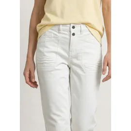 STREET ONE High Waist Barrel Leg Jeans, im Loose Fit Off White washed, 28, Länge 28, weiß (weiß (länge 28)), Denim/Jeans, Obermaterial: 55% Baumwolle, 21% Polyester, 14% Lyocell, 9% Viskose, 1% Elasthan, unifarben, knöchelfrei, Jeans, mit Viskose