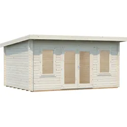 Gartenhaus PALMAKO "Lisa", beige (naturbelassen), Fußboden im Gartenhaus, ohne Dacheindeckung, Holz, Gartenhäuser, 14,2 m2, mit Fußboden im Gartenhaus