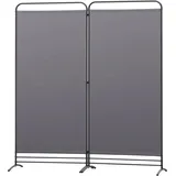 Angel Living Paravent 2 Teilig Klappbar Raumteiler Freistehend Sichtschutzwand Raumteiler Stellwand Trennwand Sichtschutz für Büros, Balkon,Schlafzimmer,Außengarten, 162cm x 180cm Grau