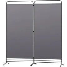 Angel Living Paravent 2 Teilig Klappbar Raumteiler Freistehend Sichtschutzwand Raumteiler Stellwand Trennwand Sichtschutz für Büros, Balkon,Schlafzimmer,Außengarten, 162cm x 180cm Grau