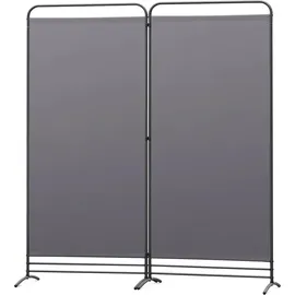 Angel Living Paravent 2 Teilig Klappbar Raumteiler Freistehend Sichtschutzwand Raumteiler Stellwand Trennwand Sichtschutz für Büros, Balkon,Schlafzimmer,Außengarten, 162cm x 180cm Grau