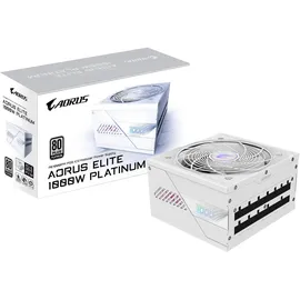 Gigabyte AORUS Elite P1000W Ice - PCIe 5.0, 80 Plus Platinum, Vollmodulares Design, 120mm Lüfter, ATX 3.0-kompatibel, EU-Stecker